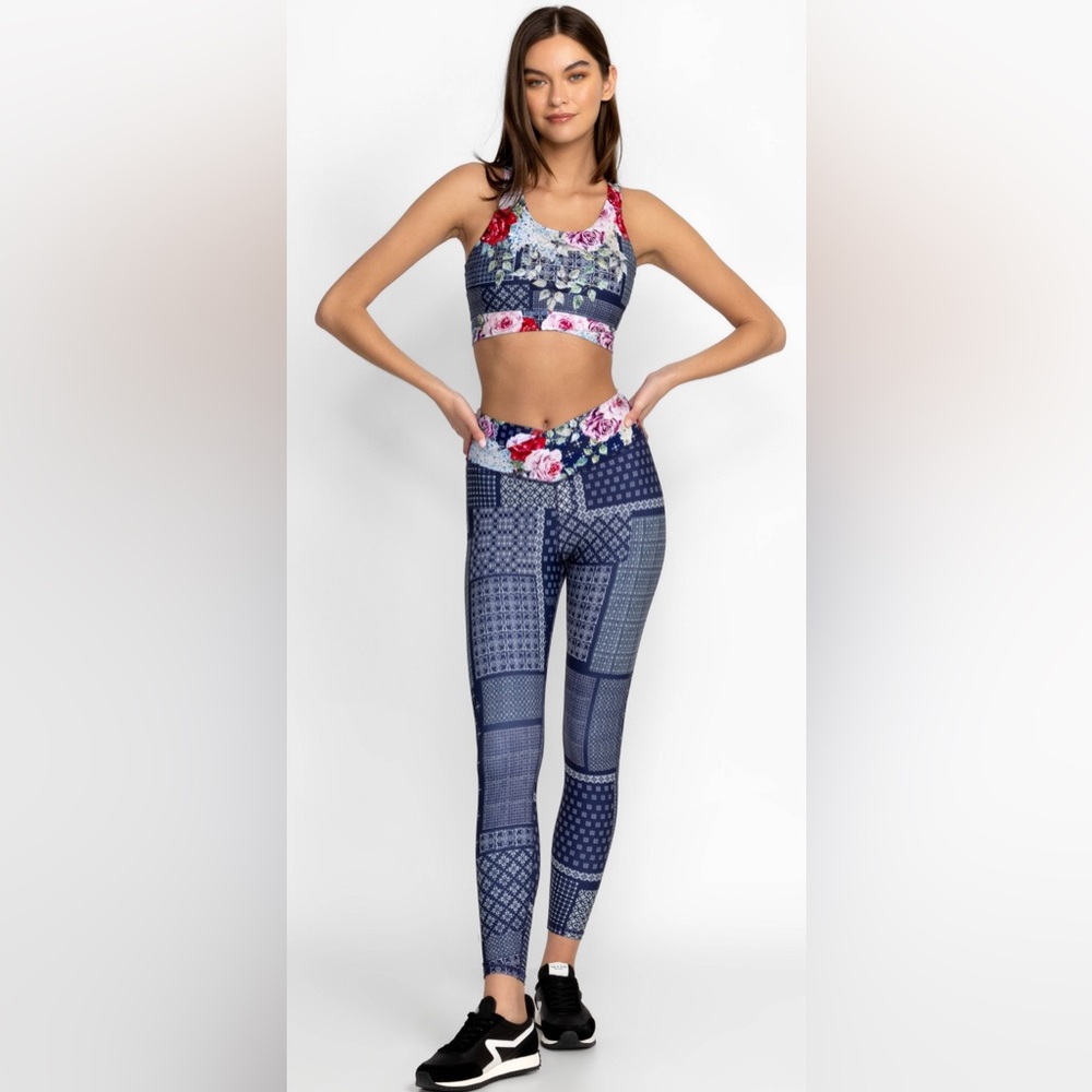Johnny Was Rose Patch Cross Waistband Leggings